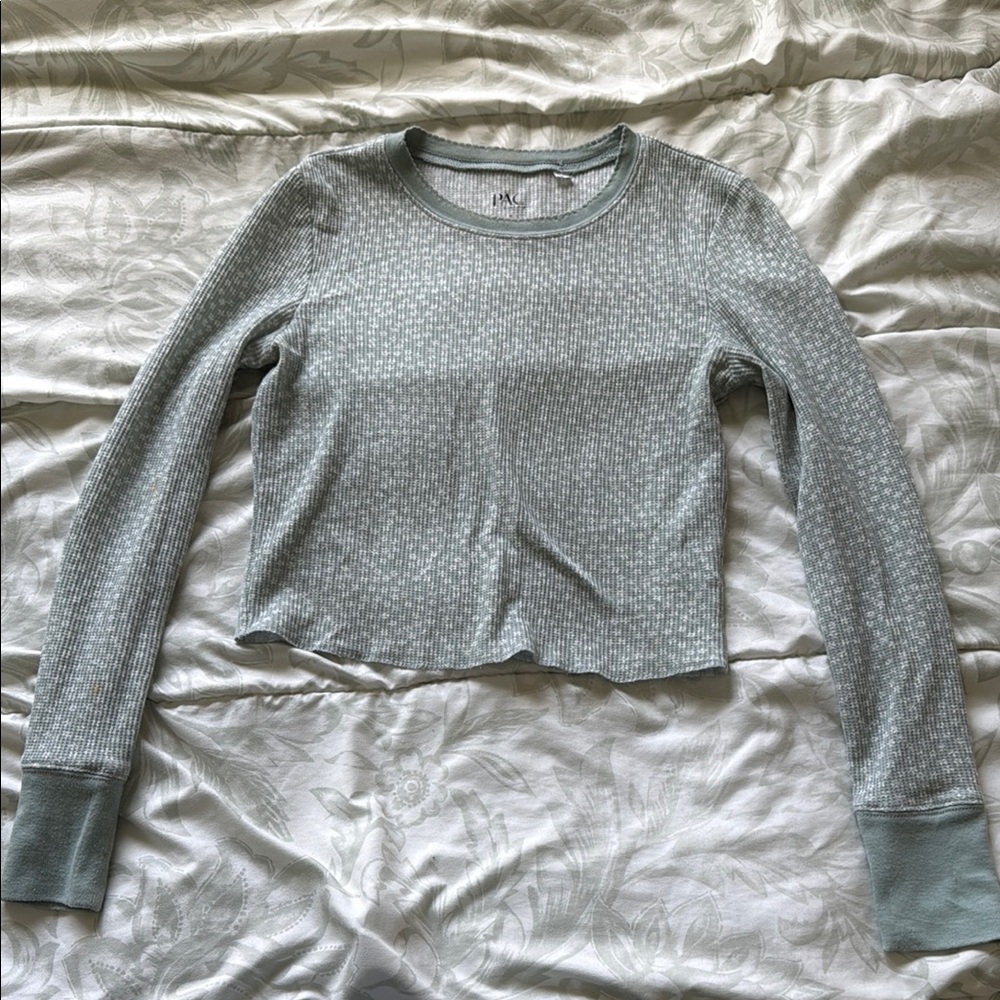 PacSun Light Green Long Sleeve Crop Top